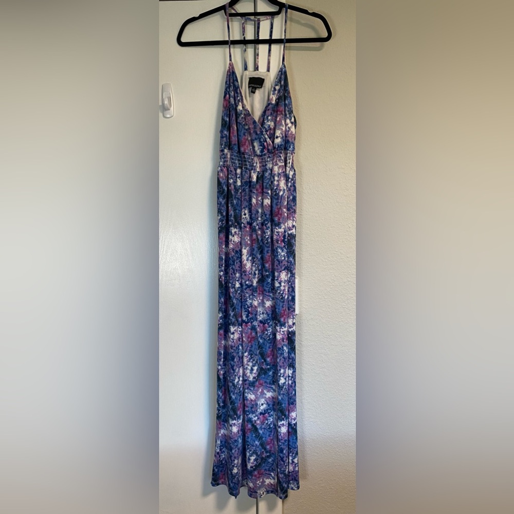 Cynthia Rowley Summer Purple Blue Racerback Maxi Dress - Size L